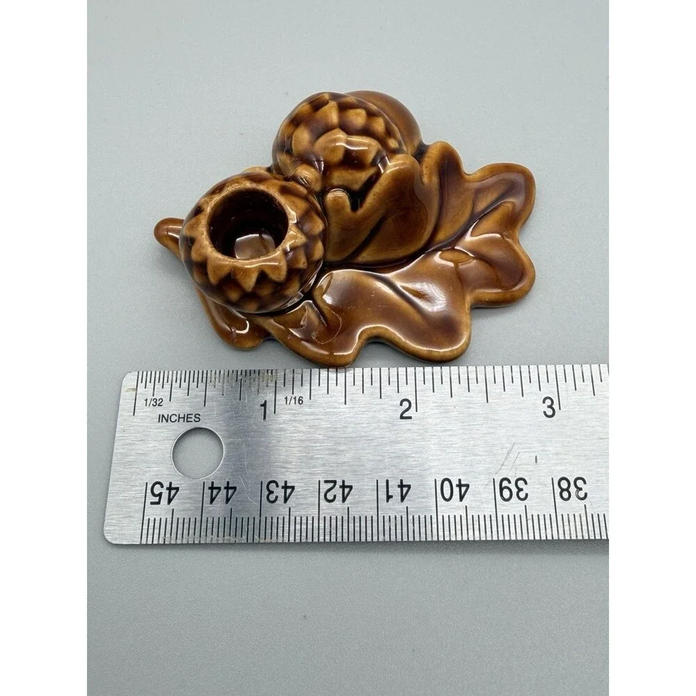 Williams Sonoma Fall Harvest Acorn & Leaf Place Card Candle Holder Autumn Lot 16